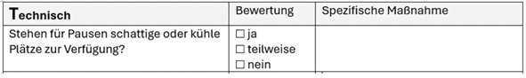 Beispiel für technische Maßnahme
